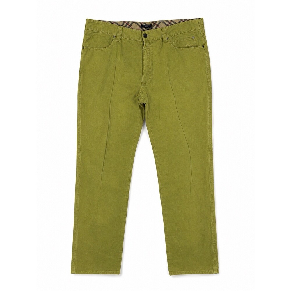 Burberry London Men’s Lime Green Cotton Pants Size 56 EU
